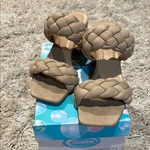 Soda Tan Braided Sandals